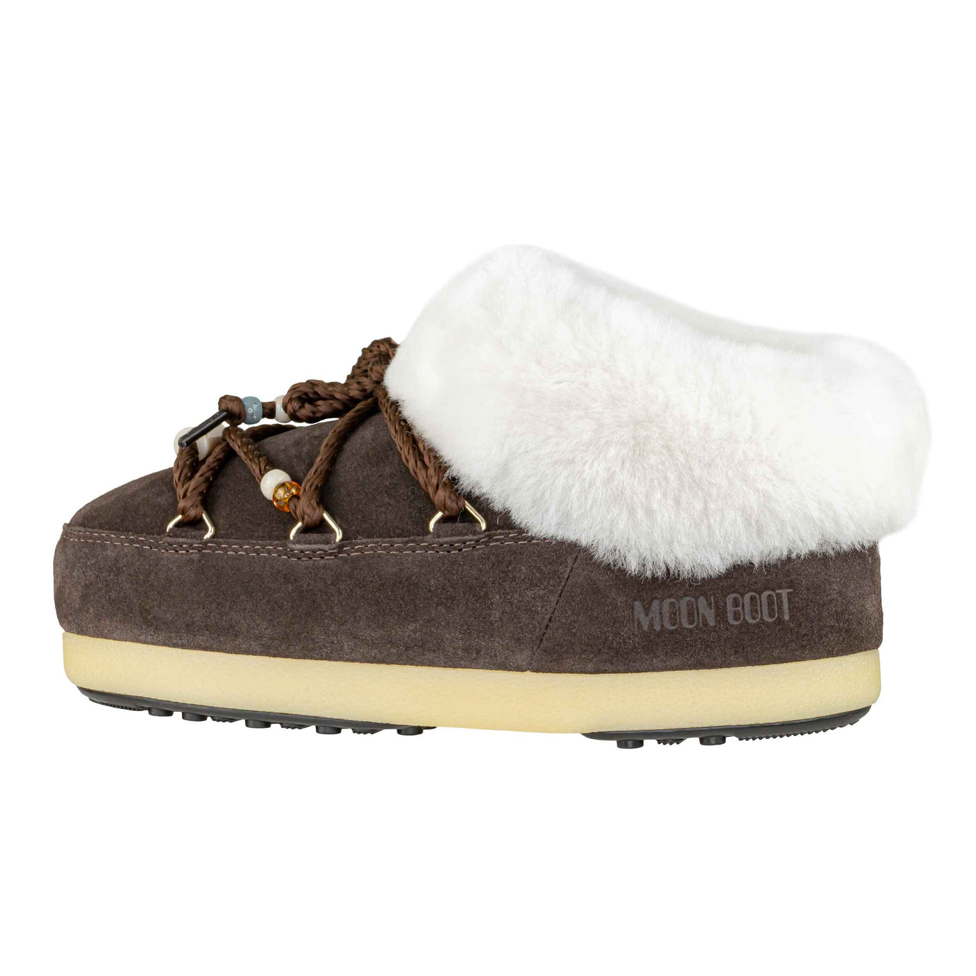 MOON BOOT MB EVX MULE SUEDE BEADS DARK BROWN/NATURAL