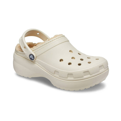 CROCS CLASSIC PLATFORM LINED CLOG BONE