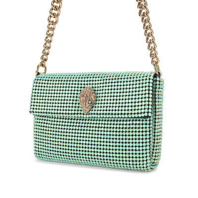 KURT GEIGER LONDON SM PARTY SHOULDER PALE GREEN BAG