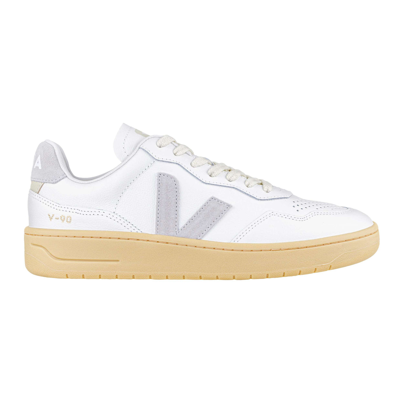 VEJA V-90 O.T. LEATHER EXTRA WHITE LIGHT GREY NATURAL