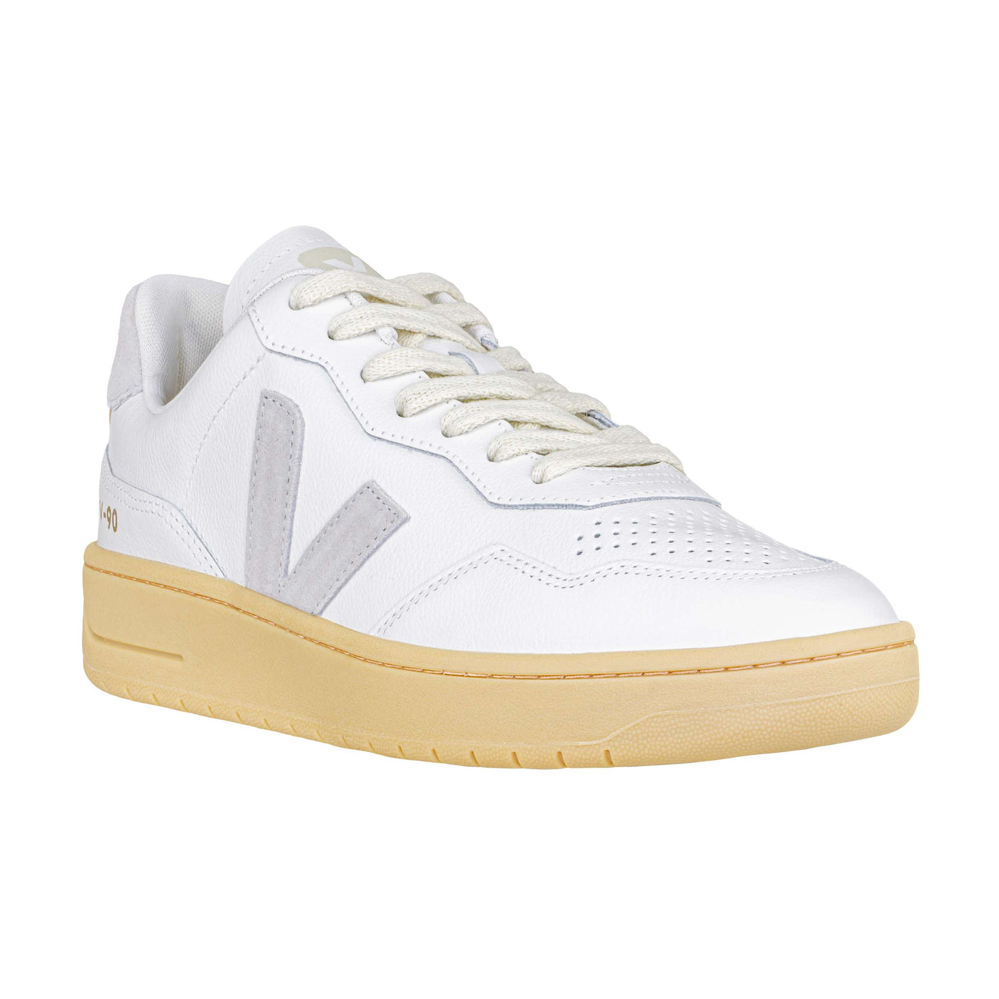 VEJA V-90 O.T. LEATHER EXTRA WHITE LIGHT GREY NATURAL