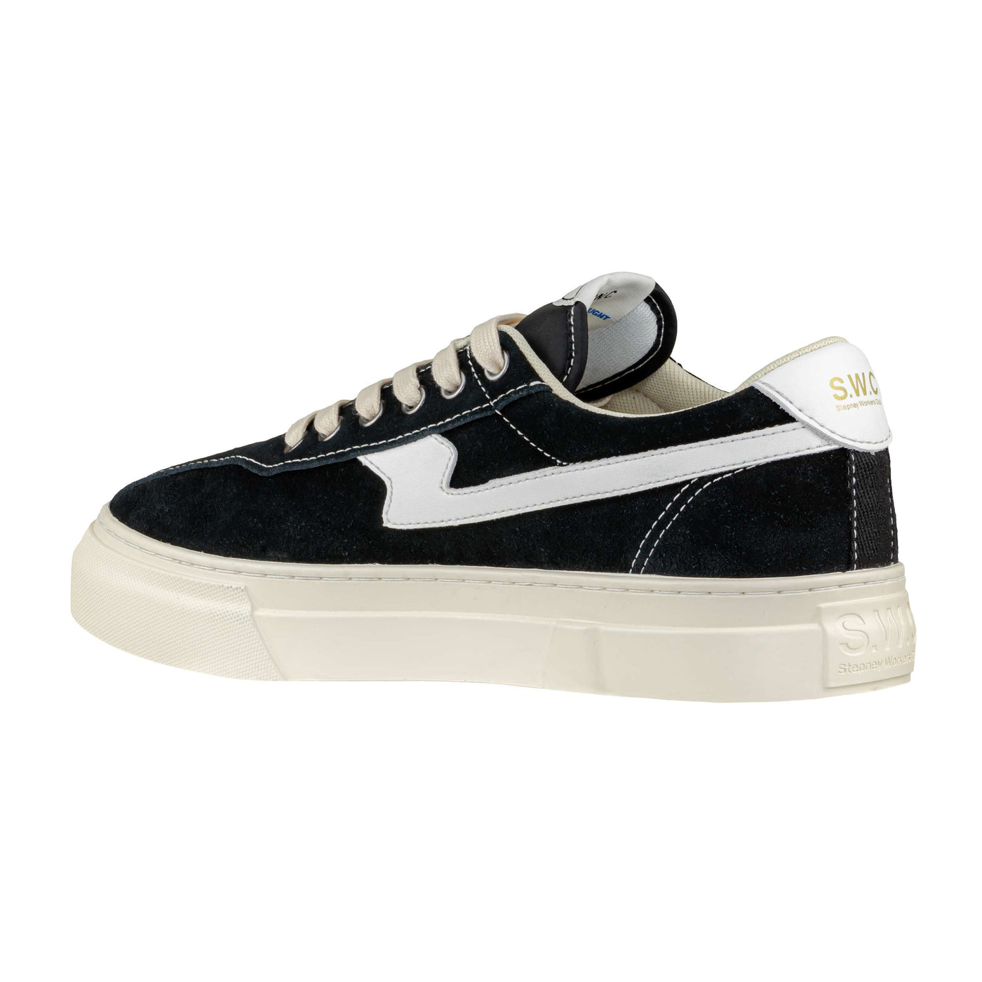 S.W.C STEPNEY WORKERS CLUB PEARL S-STRIKE CUP SUEDE BLK-WHT